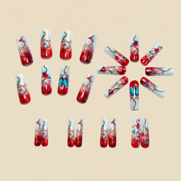 12 Sizes-24 Pcs Press On Nails Y1516