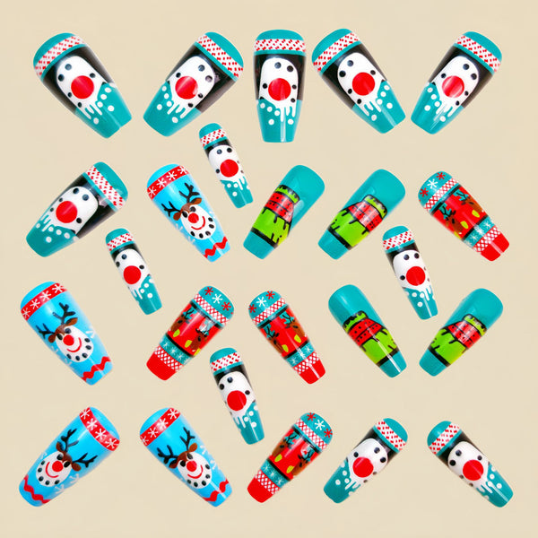 12 Sizes-24 Pcs Press On Nails Y1241