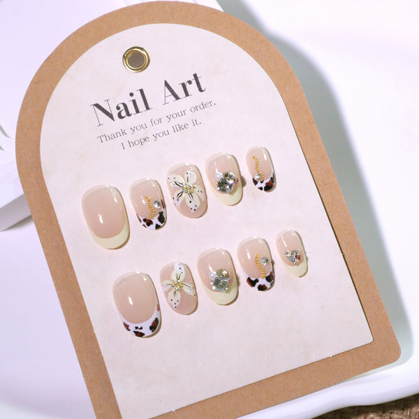 12 Sizes-24 Pcs Press On Nails JL0668
