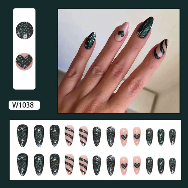 12 Sizes-24 Pcs Press On Nails W1038