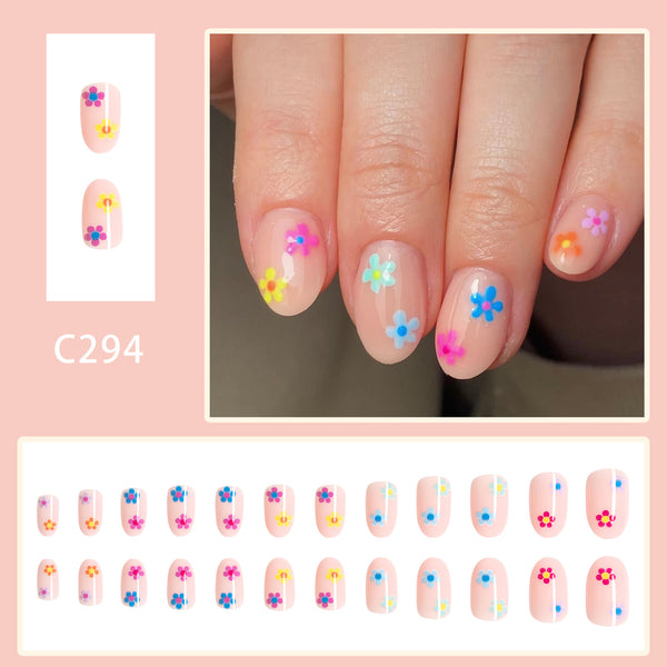 12 Sizes-24 Pcs Press On Nails C294