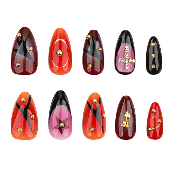 12 Sizes-24 Pcs Press On Nails JP3563