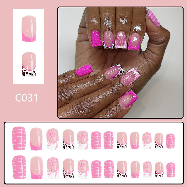 12 Sizes-24 Pcs Press On Nails C031