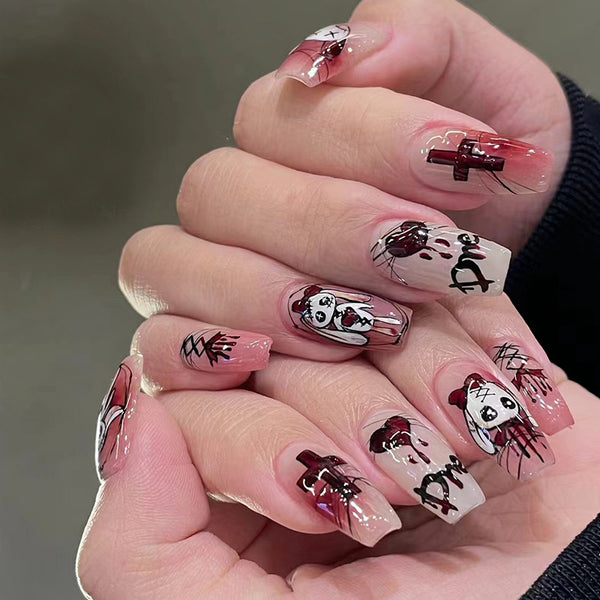 12 Sizes-24 Pcs Press On Nails W1603