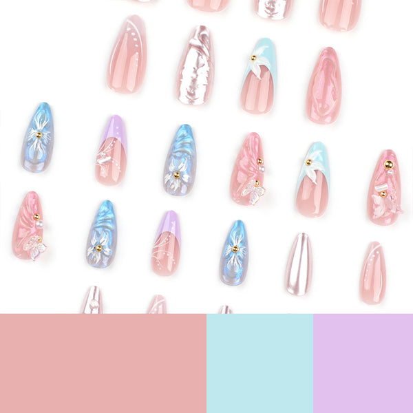 12 Sizes-24 Pcs Press On Nails JP3267