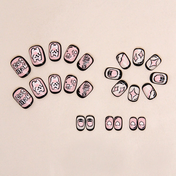 12 Sizes-24 Pcs Press On Nails K006