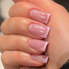 French Glossy Medium Pink Square Press on Nails