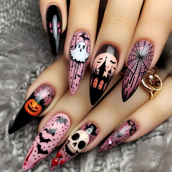 12 Sizes-24 Pcs Press On Nails Y1123