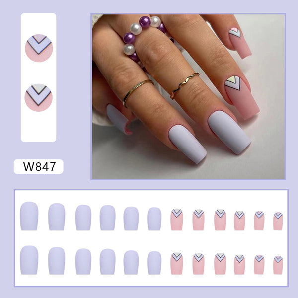 12 Sizes-24 Pcs Press On Nails W847