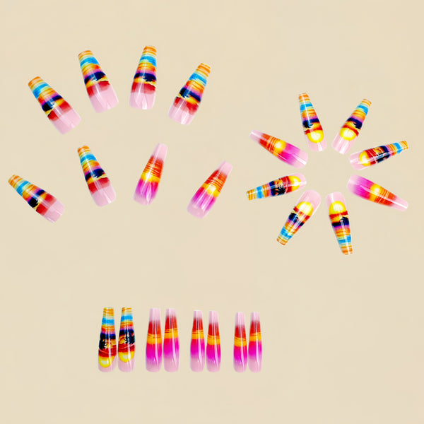 12 Sizes-24 Pcs Press On Nails Y894