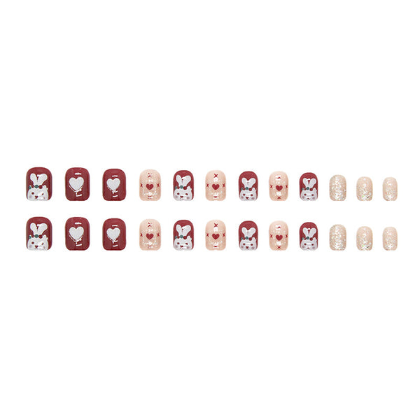 12 Sizes-24 Pcs Press On Nails R716