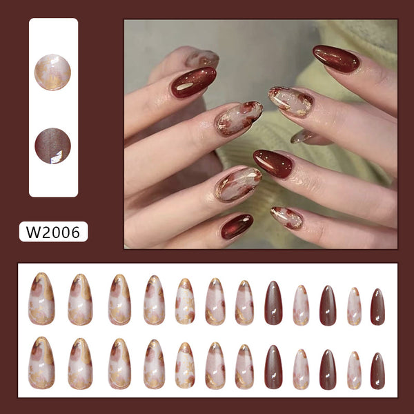 12 Sizes-24 Pcs Press On Nails W2006