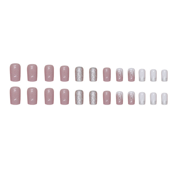 12 Sizes-24 Pcs Press On Nails W1481