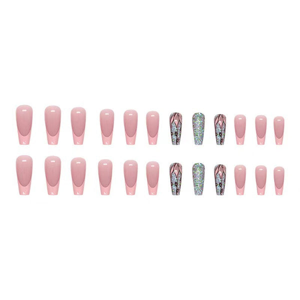 12 Sizes-24 Pcs Press On Nails Y001