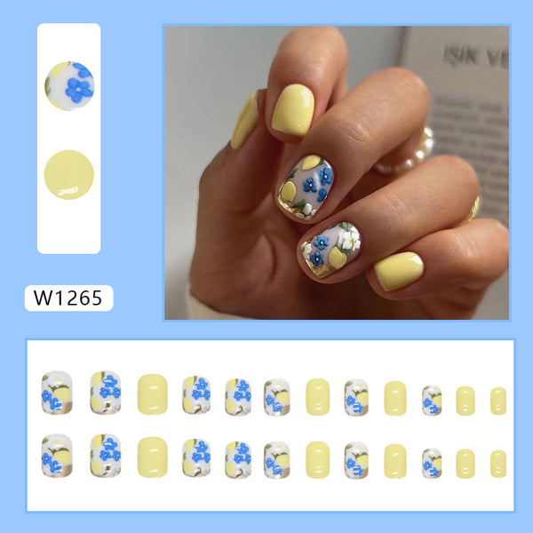 12 Sizes-24 Pcs Press On Nails W1265