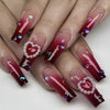 12 Sizes-24 Pcs Press On Nails D009