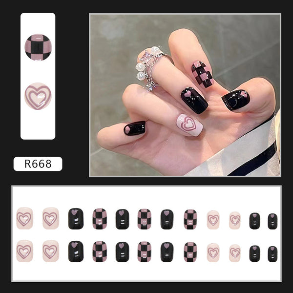12 Sizes-24 Pcs Press On Nails R668