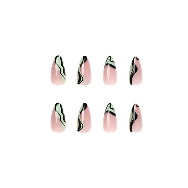 12 Sizes-24 Pcs Press On Nails JP1930