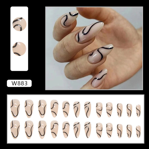 12 Sizes-24 Pcs Press On Nails W881