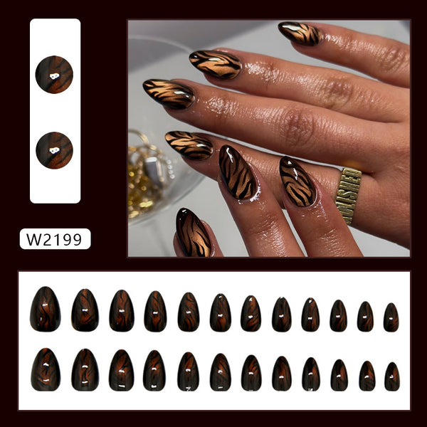 12 Sizes-24 Pcs Press On Nails W2199