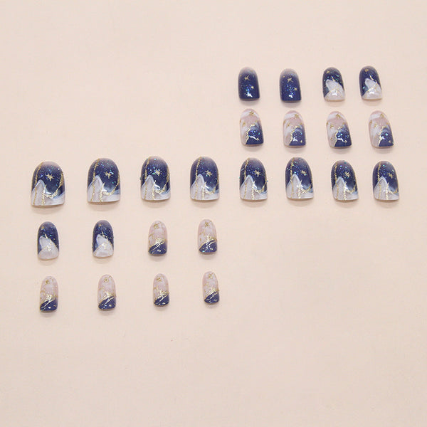 12 Sizes-24 Pcs Press On Nails W1915