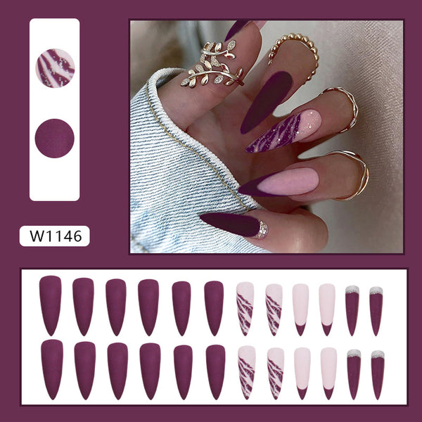 12 Sizes-24 Pcs Press On Nails W1146