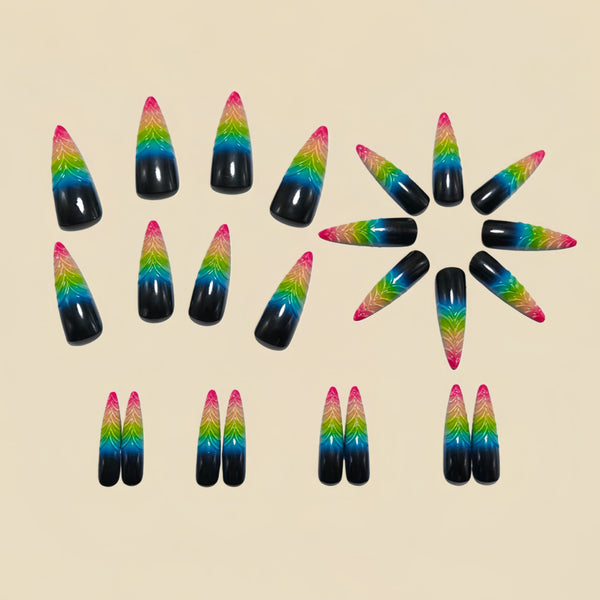 12 Sizes-24 Pcs Press On Nails Y1582