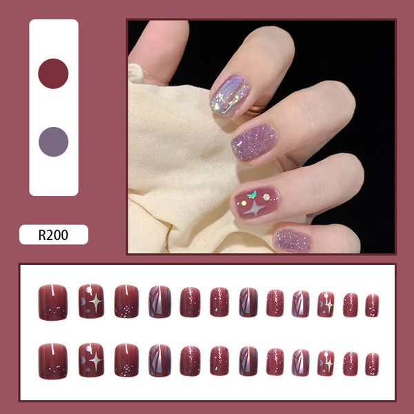 12 Sizes-24 Pcs Press On Nails R161