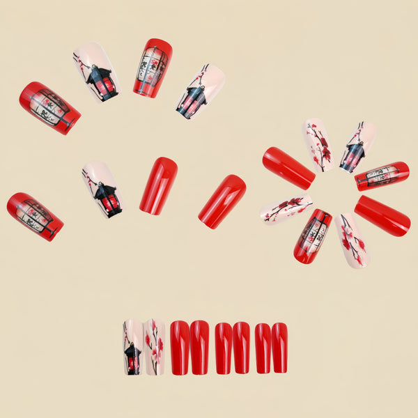 12 Sizes-24 Pcs Press On Nails Y1417