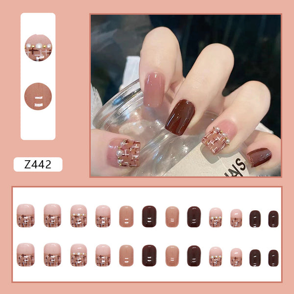 12 Sizes-24 Pcs Press On Nails Z455