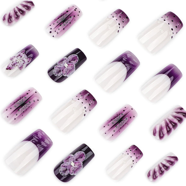 12 Sizes-24 Pcs Press On Nails JP4268
