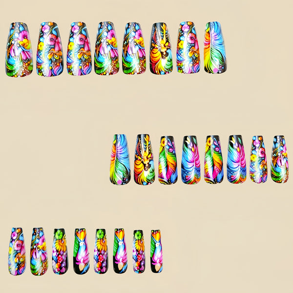 12 Sizes-24 Pcs Press On Nails Y443