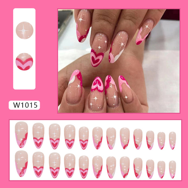12 Sizes-24 Pcs Press On Nails W1015
