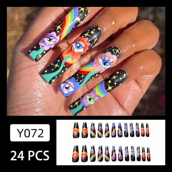 12 Sizes-24 Pcs Press On Nails Y072