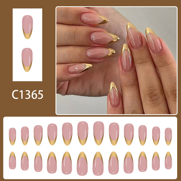 12 Sizes-24 Pcs Press On Nails C1365