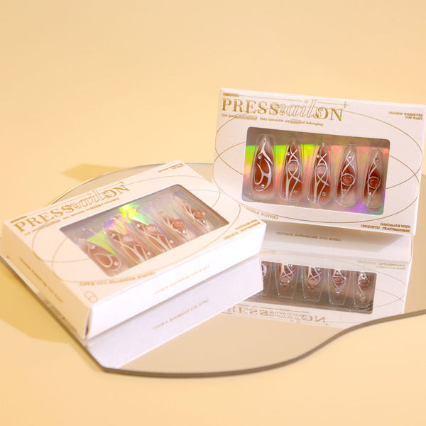 12 Sizes-24 Pcs Press On Nails GN018