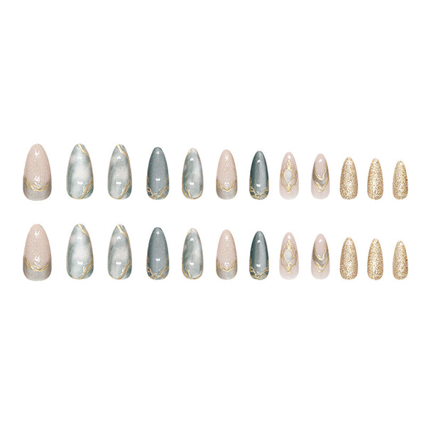 12 Sizes-24 Pcs Press On Nails W1997