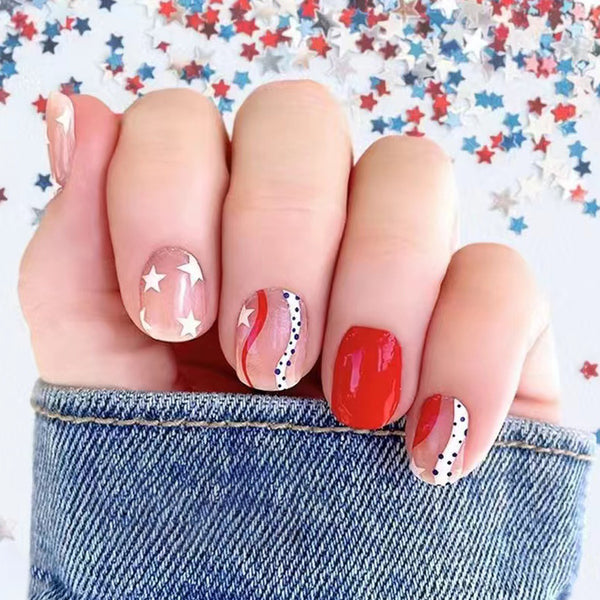 12 Sizes-24 Pcs Press On Nails C456
