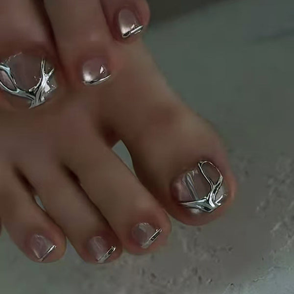 12 Sizes-24 Pcs Press On Nails F195