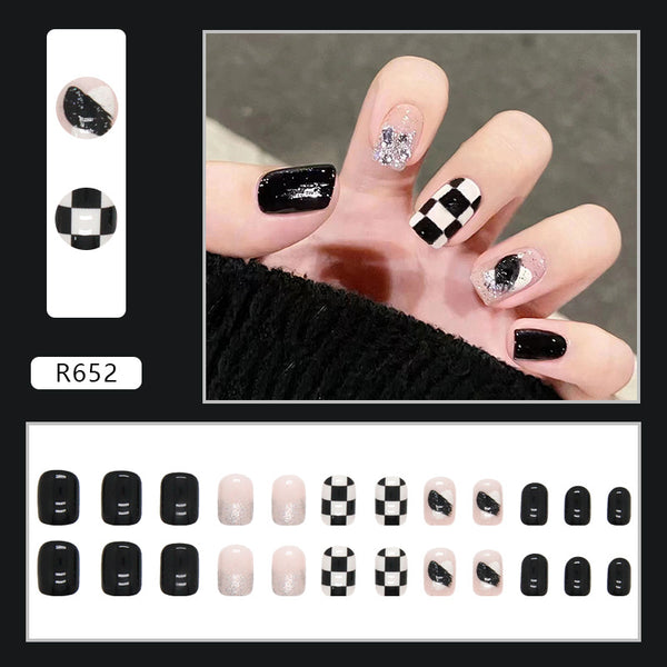 12 Sizes-24 Pcs Press On Nails R652
