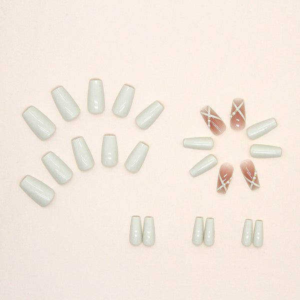 12 Sizes-24 Pcs Press On Nails Z593