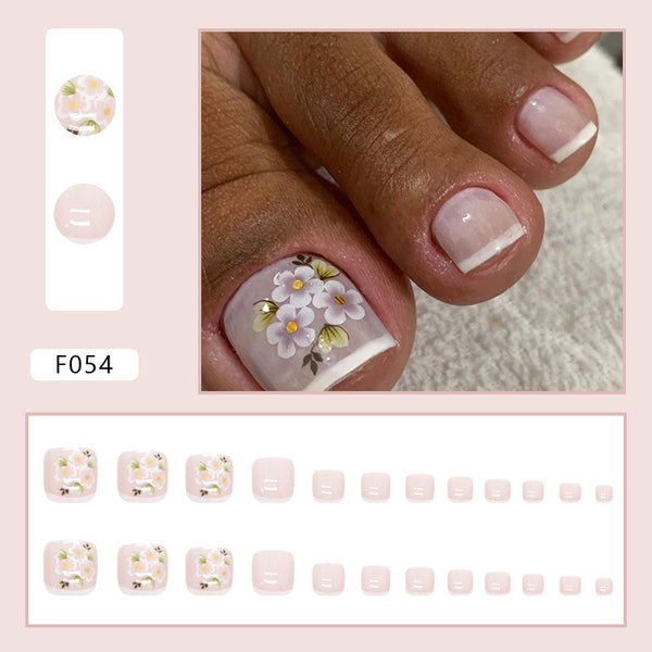 12 Sizes-24 Pcs Press On Nails F054