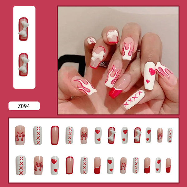 12 Sizes-24 Pcs Press On Nails Z082