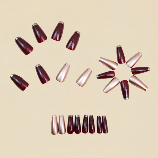 12 Sizes-24 Pcs Press On Nails Y1486