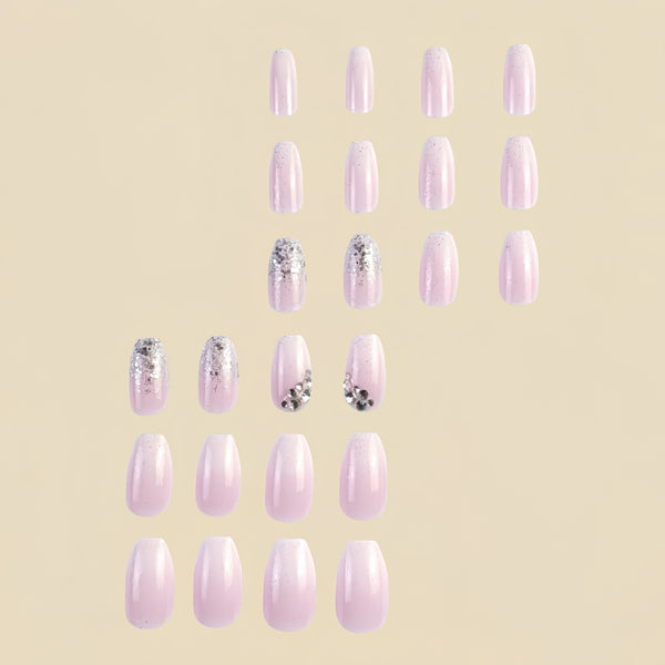 12 Sizes-24 Pcs Press On Nails D020