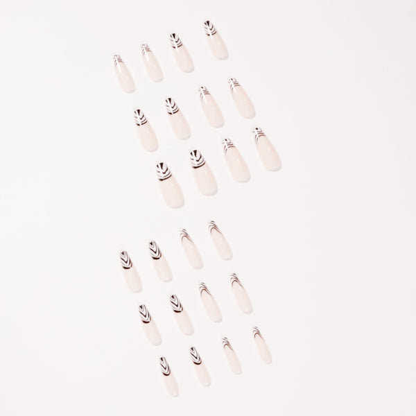 12 Sizes-24 Pcs Press On Nails JP1402