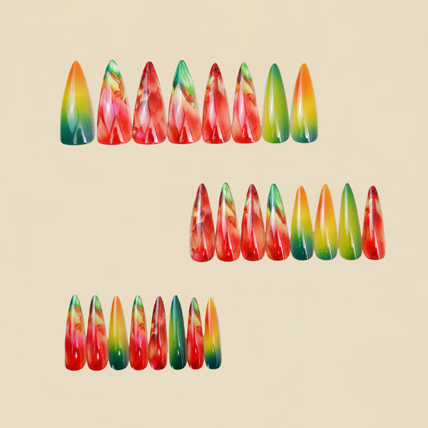 12 Sizes-24 Pcs Press On Nails Y1485