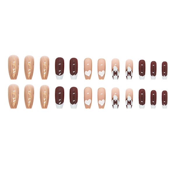12 Sizes-24 Pcs Press On Nails R666