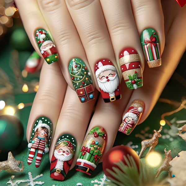 12 Sizes-24 Pcs Press On Nails Y1303