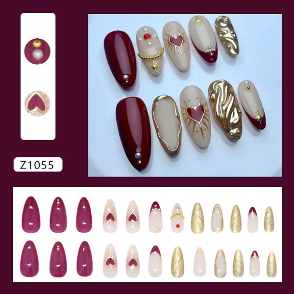 12 Sizes-24 Pcs Press On Nails Z1055